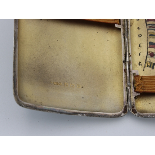 35 - Naval interest - A silver pocket cigarette case, Turner & Simpson Ltd, Birmingham, 1939, of engine t... 