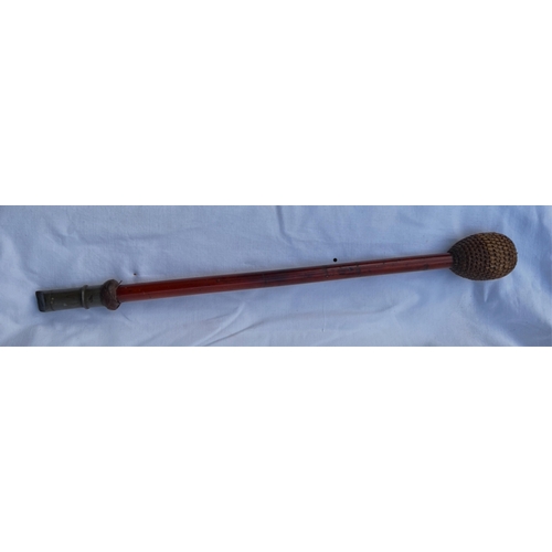 37 - A rare 19th century bosuns cosh (persuader) with whistle, of typical form with heavy lead knop with... 