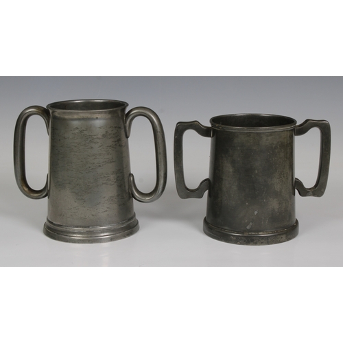 39 - Two maritime/rowing related pewter tankards, to include a 'Royal Engineers Regatta' twin handle glas... 