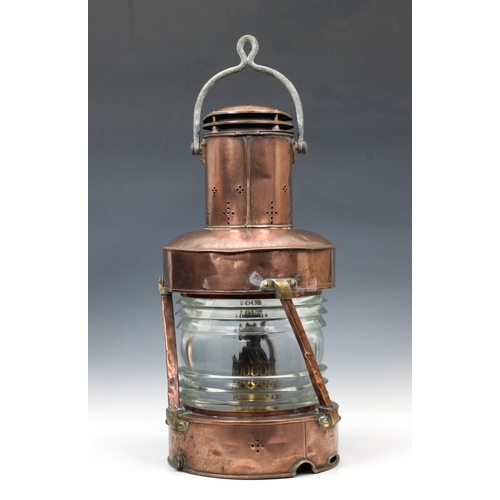 61 - Telford, Grier & Mackay & Co - copper & brass Anchor Lantern, with maker's specification plate readi... 