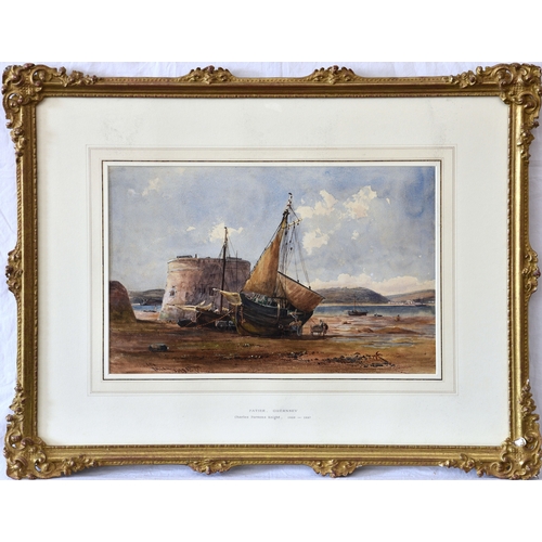 8 - Charles Parsons Knight (British, 1829-1897), , Patier, Guernsey, Initialed and dated 23/(18)53 , wat... 