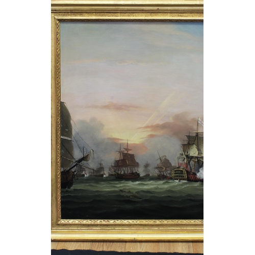 82 - Thomas Luny (British, 1759-1837), , The Battle of the Saintes, Signed and dated 1782, oil on canvas,... 