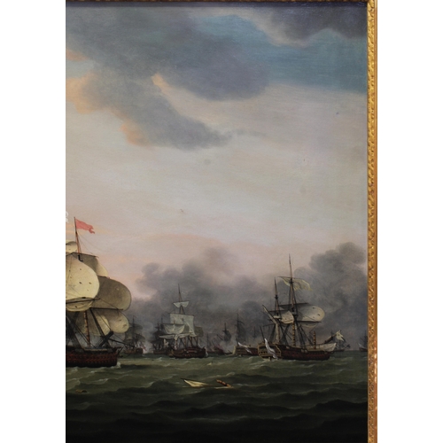 82 - Thomas Luny (British, 1759-1837), , The Battle of the Saintes, Signed and dated 1782, oil on canvas,... 