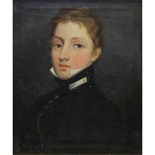 86 - British School (18th/19th Century), Portrait of a young Naval OfficerOil on canvas, 27cm x 22cm