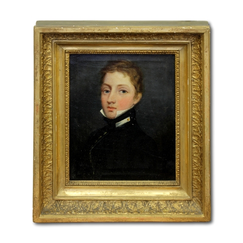 86 - British School (18th/19th Century), Portrait of a young Naval OfficerOil on canvas, 27cm x 22cm