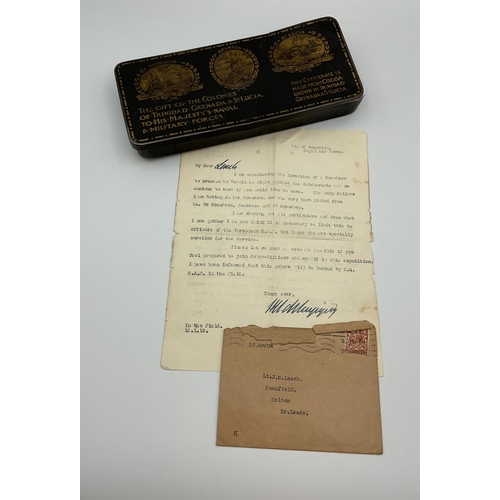 100 - A WWI First World War Gift of the Colonies chocolate tin from Trinidad, Grenada and St. Lucia, to Hi... 