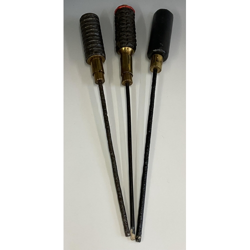 142 - Three inert WWI rifle grenades of varying types and dates, all approximately 40 /41cm. (3)