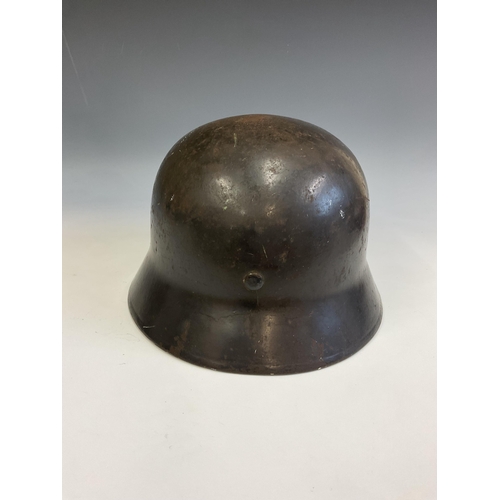 161 - A German World War Two (WWII) Third Reich Luftwaffe Double Decal Steel Helmet, with Luftwaffe eagle ... 