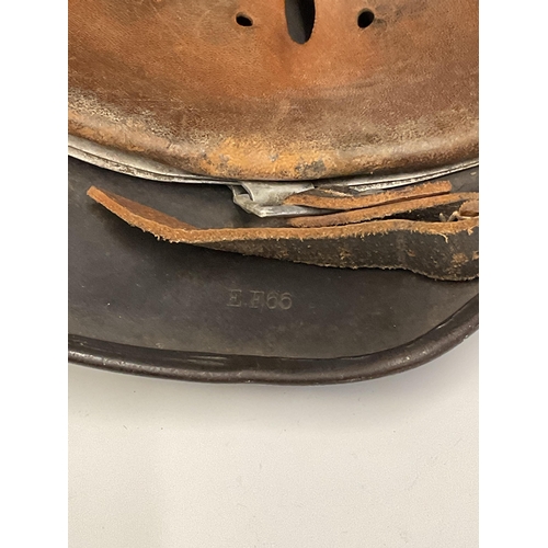 161 - A German World War Two (WWII) Third Reich Luftwaffe Double Decal Steel Helmet, with Luftwaffe eagle ... 