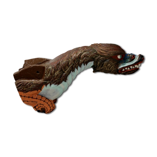 29 - A carved and polychrome painted ship's figurehead, A suggestion has been made that this may be a fig... 