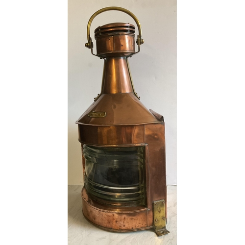 35 - Telford, Grier & Mackay Ld copper & brass PORT lantern, sliding door stamped 'TELFORD, GRIER & MACKA... 