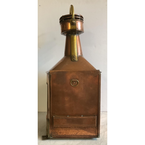 35 - Telford, Grier & Mackay Ld copper & brass PORT lantern, sliding door stamped 'TELFORD, GRIER & MACKA... 