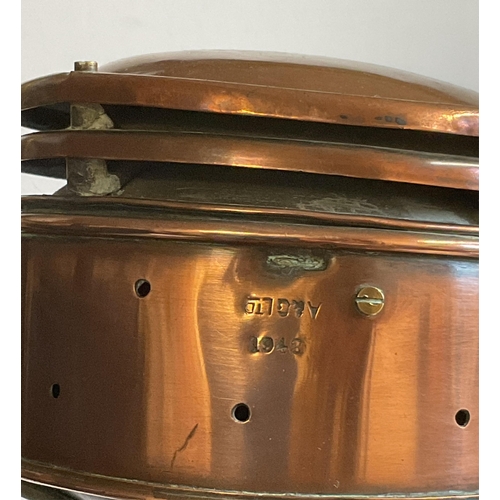 35 - Telford, Grier & Mackay Ld copper & brass PORT lantern, sliding door stamped 'TELFORD, GRIER & MACKA... 