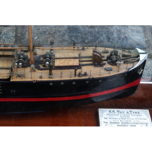 39 - An early 20th century half model of the passenger and cargo steamer S.S. Tay & Tyne, made by the Nep... 