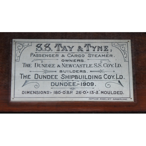 39 - An early 20th century half model of the passenger and cargo steamer S.S. Tay & Tyne, made by the Nep... 