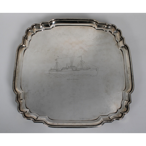 40 - Maritime interest - A silver presentation salver M.V. 