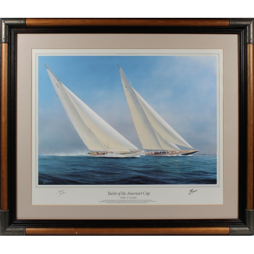 48 - After Tim Thompson (British, b.1951), Yachts of the Americas CupPrints, 53cm x 66cm and smaller (8)