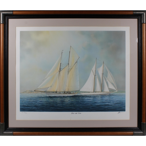 48 - After Tim Thompson (British, b.1951), Yachts of the Americas CupPrints, 53cm x 66cm and smaller (8)