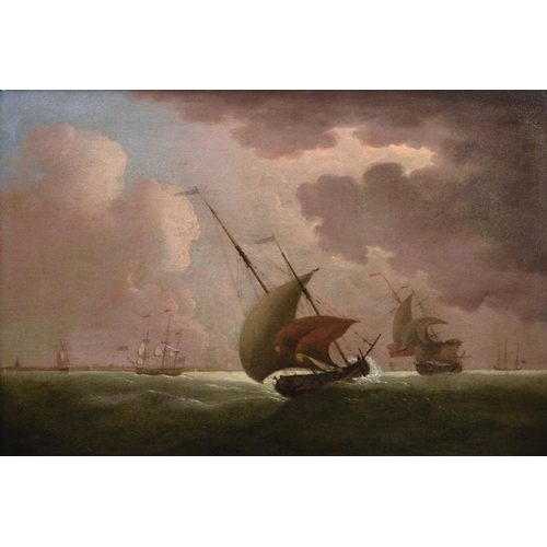 7 - Peter Monamy (British, 1681-1749), Shipping off Southsea near Portsmouth, an English ketch rigged ya... 
