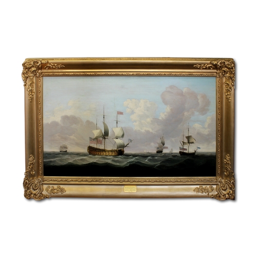 9 - Circle of Charles Brooking (British, 1723-1759), A Flagship wearing a flag of the Vice Admiral of th... 