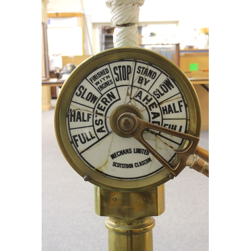 23A - A brass ships engine order telegraph converted to standard lamp, the duel-faced with directions and ... 