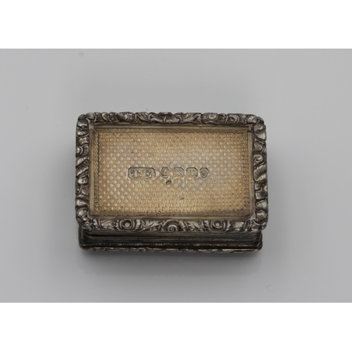 11 - A Georg III silver rectangular snuff box, London 1827, maker's mark TE, engraved initials, approxima... 