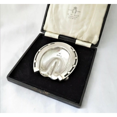 2 - A Victorian cased novelty silver 'GOOD LUCK' horse shoe, Sampson Mordan & Co, London, 1877, probably... 