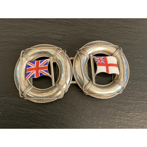 3 - Sailing interest - An extremely rare Victorian silver and enamel  Royal Yacht Squadron belt buckle f... 