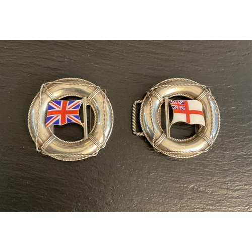 3 - Sailing interest - An extremely rare Victorian silver and enamel  Royal Yacht Squadron belt buckle f... 