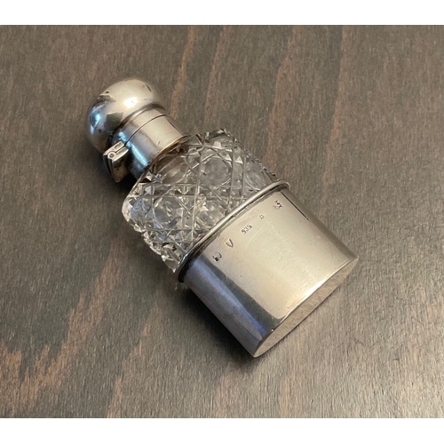 34 - A rare Continental novelty silver mounted cut glass scent bottle, Stamped 935 and other hallmarks, M... 