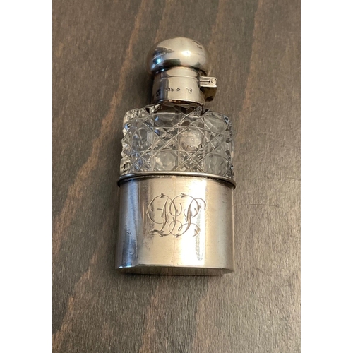 34 - A rare Continental novelty silver mounted cut glass scent bottle, Stamped 935 and other hallmarks, M... 