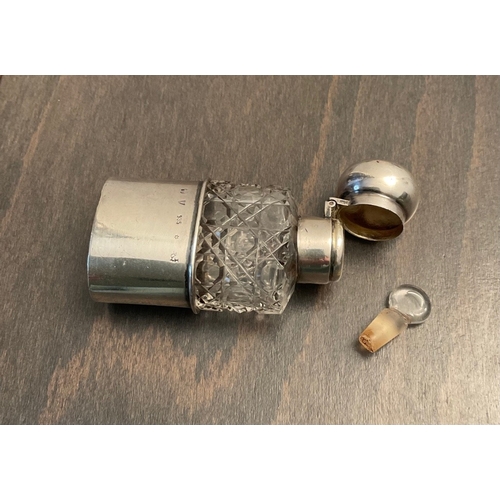 34 - A rare Continental novelty silver mounted cut glass scent bottle, Stamped 935 and other hallmarks, M... 