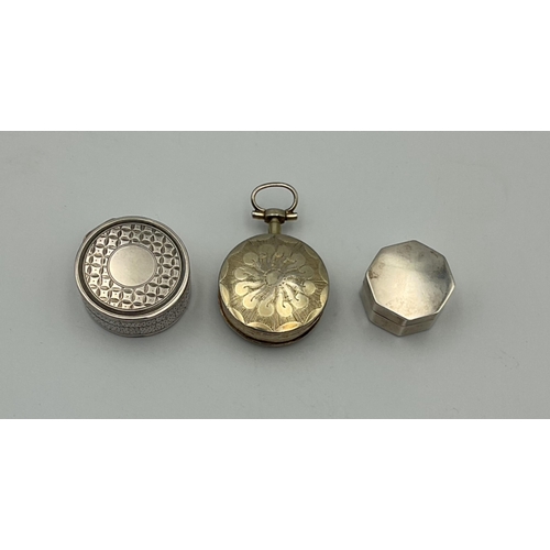 47 - Three George III silver vinaigrettes, to include two by John Thropp, Birmingham, the first silver gi... 