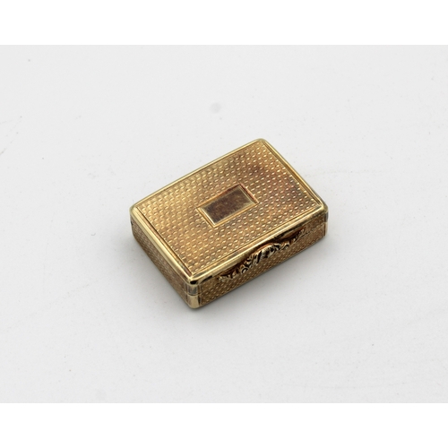 48 - A William IV silver-gilt rounded rectangular vinaigrette, Nathaniel Mills, Birmingham, 1830, engine-... 