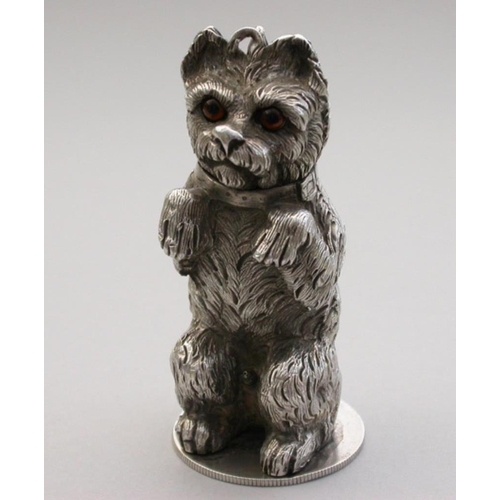 18 - An extremely rare and unusual Victorian novelty cast silver scent atomiser in the form of an excited... 