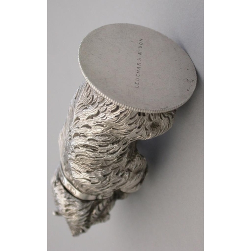 18 - An extremely rare and unusual Victorian novelty cast silver scent atomiser in the form of an excited... 