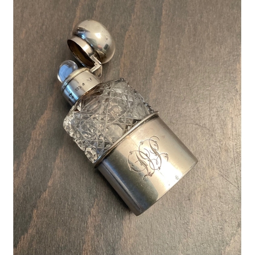 34 - A rare Continental novelty silver mounted cut glass scent bottle, Stamped 935 and other hallmarks, M... 