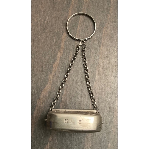 44 - A rare early Victorian novelty silver chatelaine purse / handbag vinaigrette, John Tongue, Birmingha... 