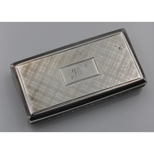 52 - A William IV / Victorian silver rectangular 'Castle Top' snuff box, Nathaniel Mills, Birmingham, 183... 