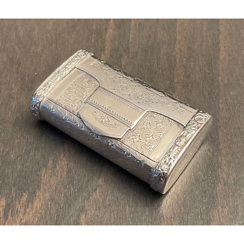 55 - A George III novelty silver snuff box modelled in the form of a purse, Joseph Willmore, Birmingham, ... 