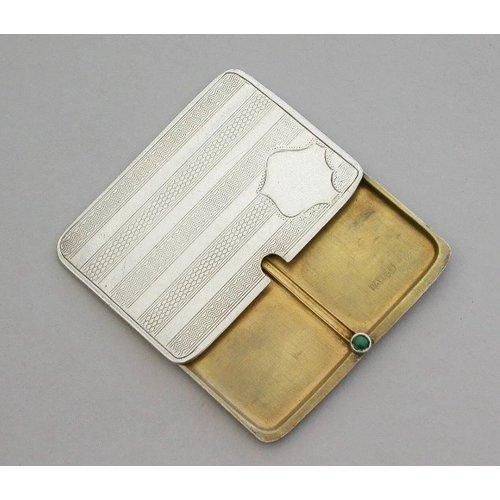 95 - An Edwardian silver side by side twin compartment Patent sliding stamp case, maker's marked rubbed, ... 