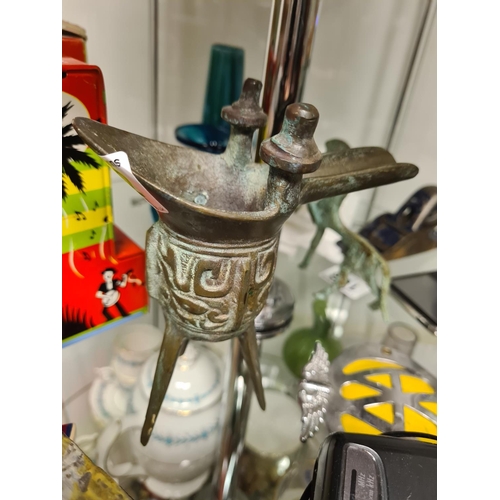 172 - Oriental Bronze Wine Cup