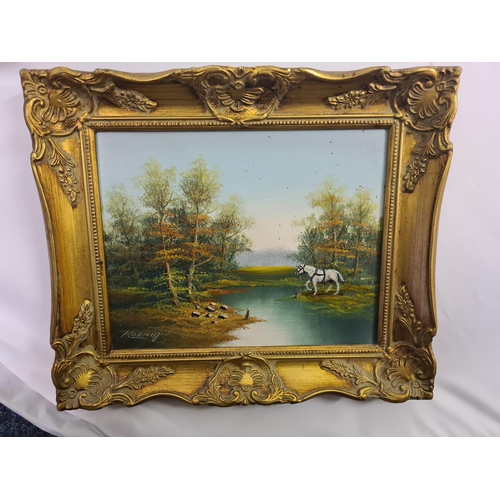 694 - Wilhelm Koenig Forest Scene Oil on Canvas 13