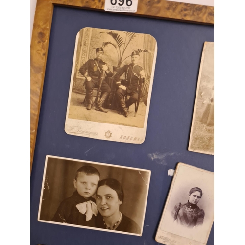 696 - Framed Set of old Russian Photographs (No Glass)