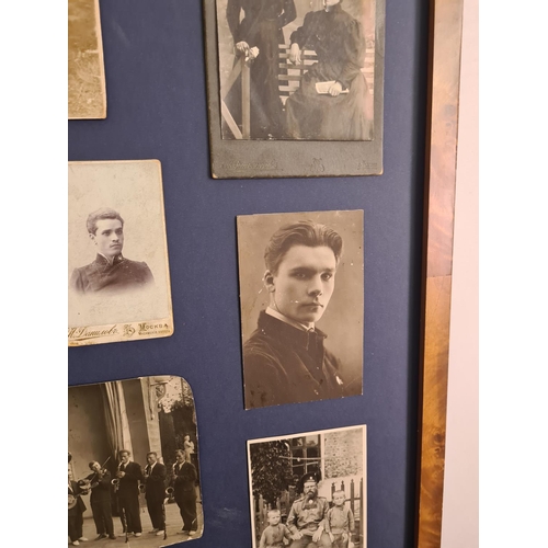 696 - Framed Set of old Russian Photographs (No Glass)