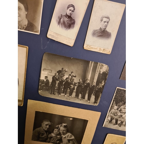 696 - Framed Set of old Russian Photographs (No Glass)
