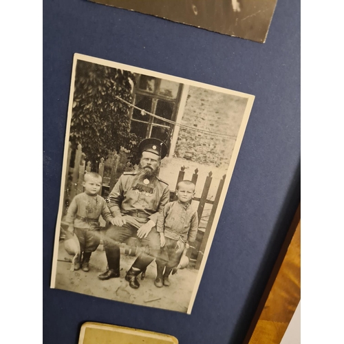 696 - Framed Set of old Russian Photographs (No Glass)