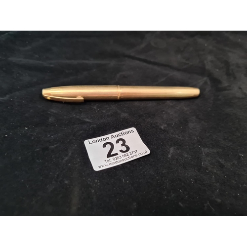23 - Sheaffer 12K Gold Filled Fountain Pen with Hallmarked 14K Gold Nib approx. 130mm