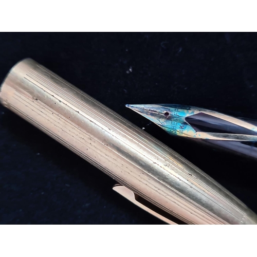 23 - Sheaffer 12K Gold Filled Fountain Pen with Hallmarked 14K Gold Nib approx. 130mm