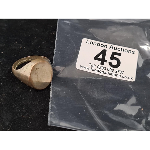 45 - Rolled Gold Plate Signet Ring Size V 10.9g